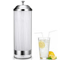 Patelai Straw Holder Dispenser and 100 Pcs Straws Plastic Drinking Straw Organizer Container with Lid for Counter Party Transparent Straws Dispenser(Classic,Transparent)