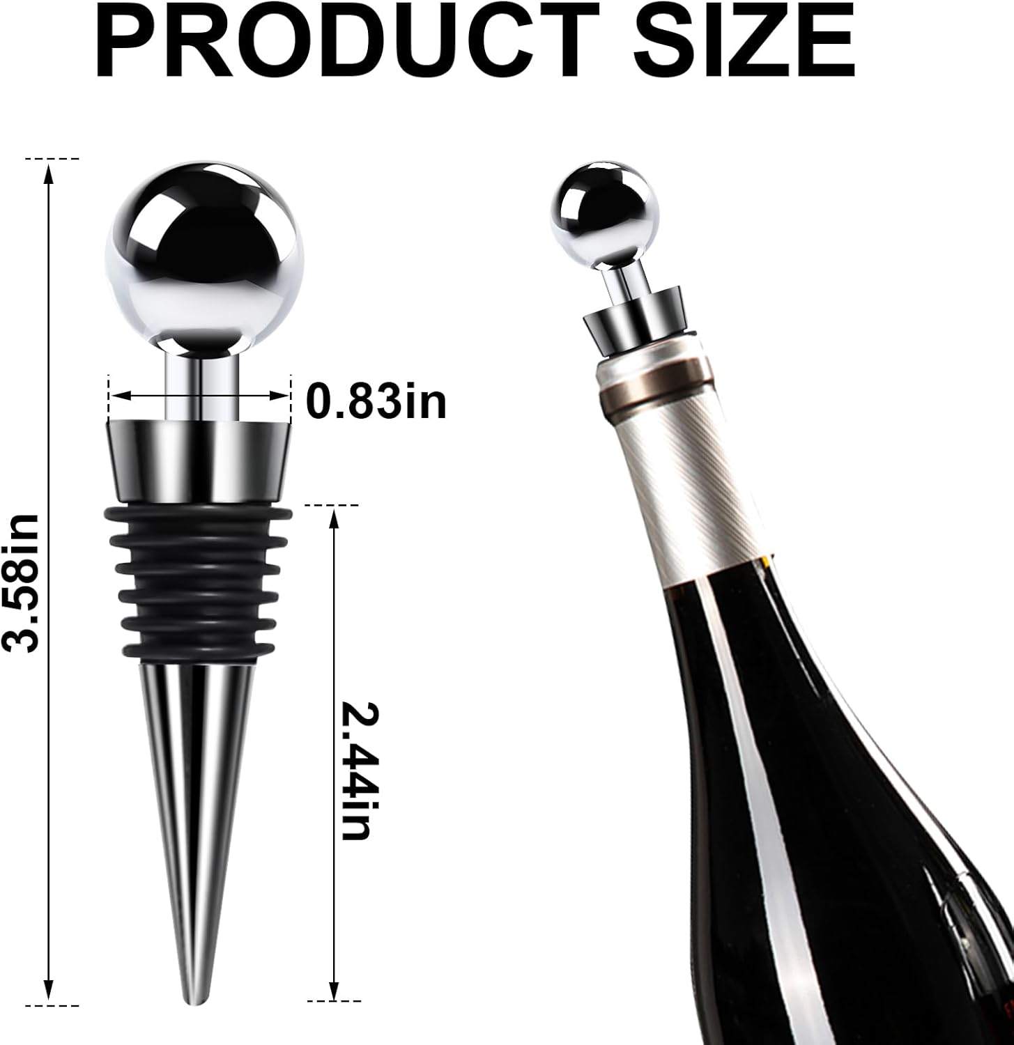 Wine Bottle Stopper 3PCS Wine Stoppers for Wine Bottles Wine Stoppers Bottle Stopper Silicone Wine Bottle Stopper Wine Toppers for Wine Bottles for Home, Hotel, Club, Bar Venues