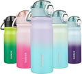 BJPKPK Insulated Water Bottle - 18oz Stainless Steel Flask with Straw, Leak-Proof Lid & Carry Handle | Lavender Green