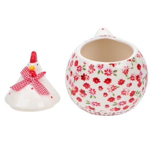 Alipis Chicken Cookie Jar, Ceramic Floral Rooster Cookie Jar Storage with Airtight Lid, Thanksgiving Cracker for Kitchen Easter Autumn Candy Chips Snacks