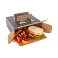 Restaurantware-Cater Tek Square Black Paper Cake/Lunch Box - with Pop-Up Handle, Window - 9" x 9" x 3 1/2" - 50 Count Box