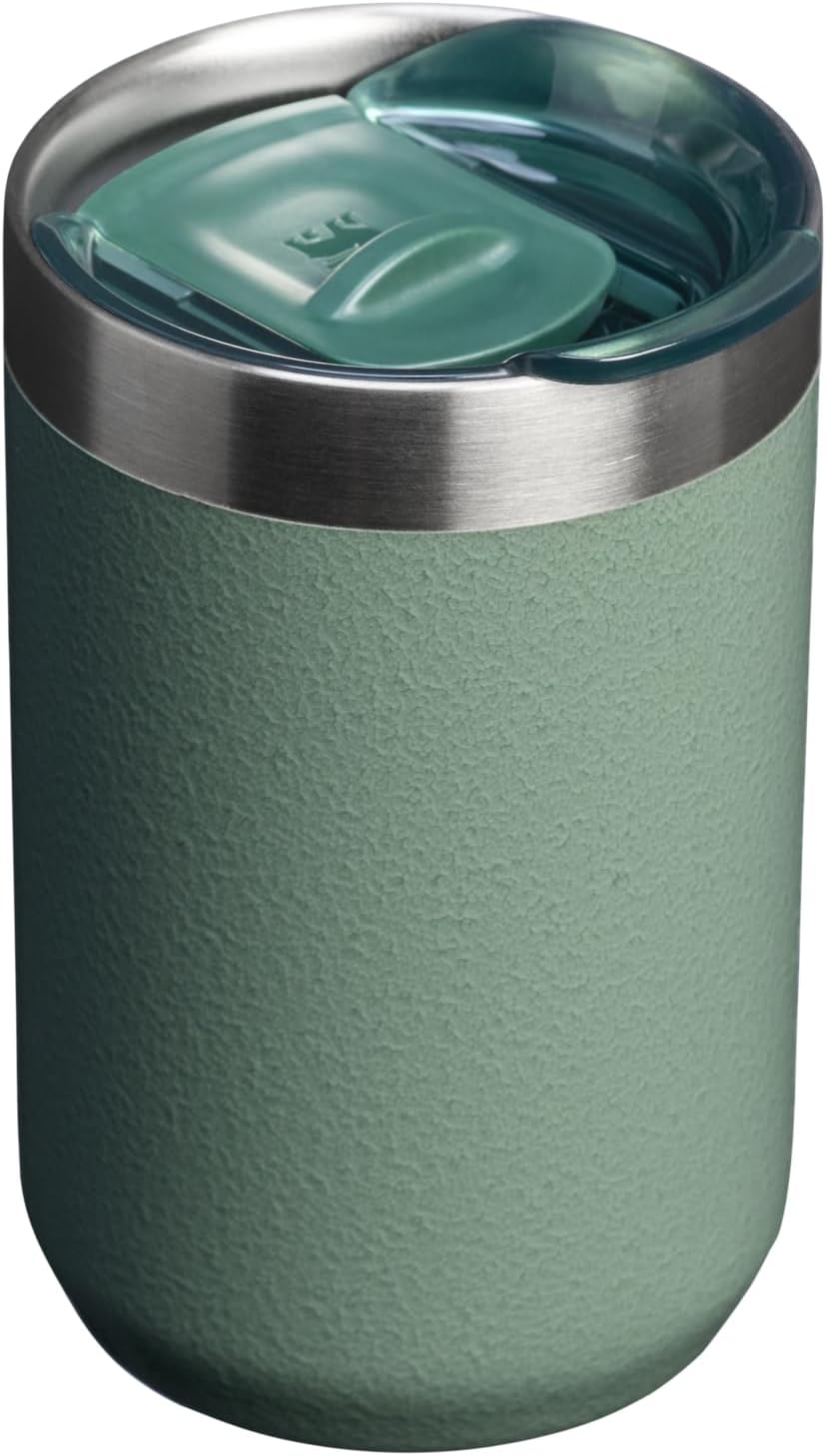 STANLEY Everyday Camp Cup 12 oz - Insulated Stainless Steel with Drink Through Lid | BPA-Free | Hammertone Green