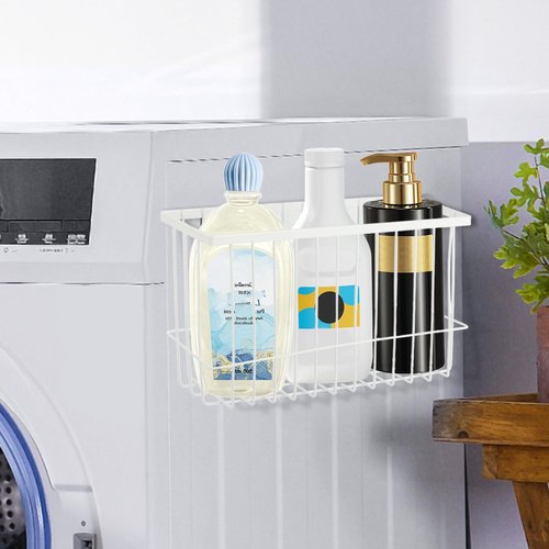 Hlimior Magnetic Dryer Ball Holder for Laundry Room Dryer Ball Organization, Magnetic Lint Bin for Laundry Room Wool Dryer Ball Organizer, Iron Dryer Ball Container for Laundry Room Storage（White）