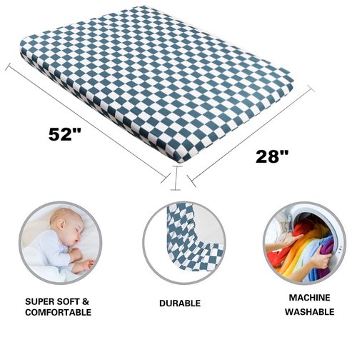 4 Pack Checkered Plaid Crib Sheets Neutral Breathable Buffalo Check Fitted Baby Sheets Nursery Sheets for Baby Boys or Girls (Crib)