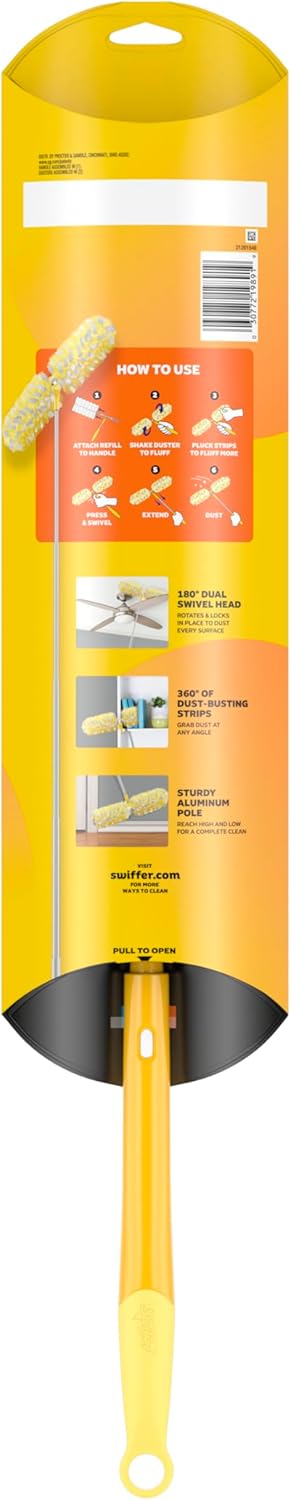 Swiffer Duster Kit - Heavy Duty Starter Kit with 8 Refills & 6 ft Super Extendable Handle