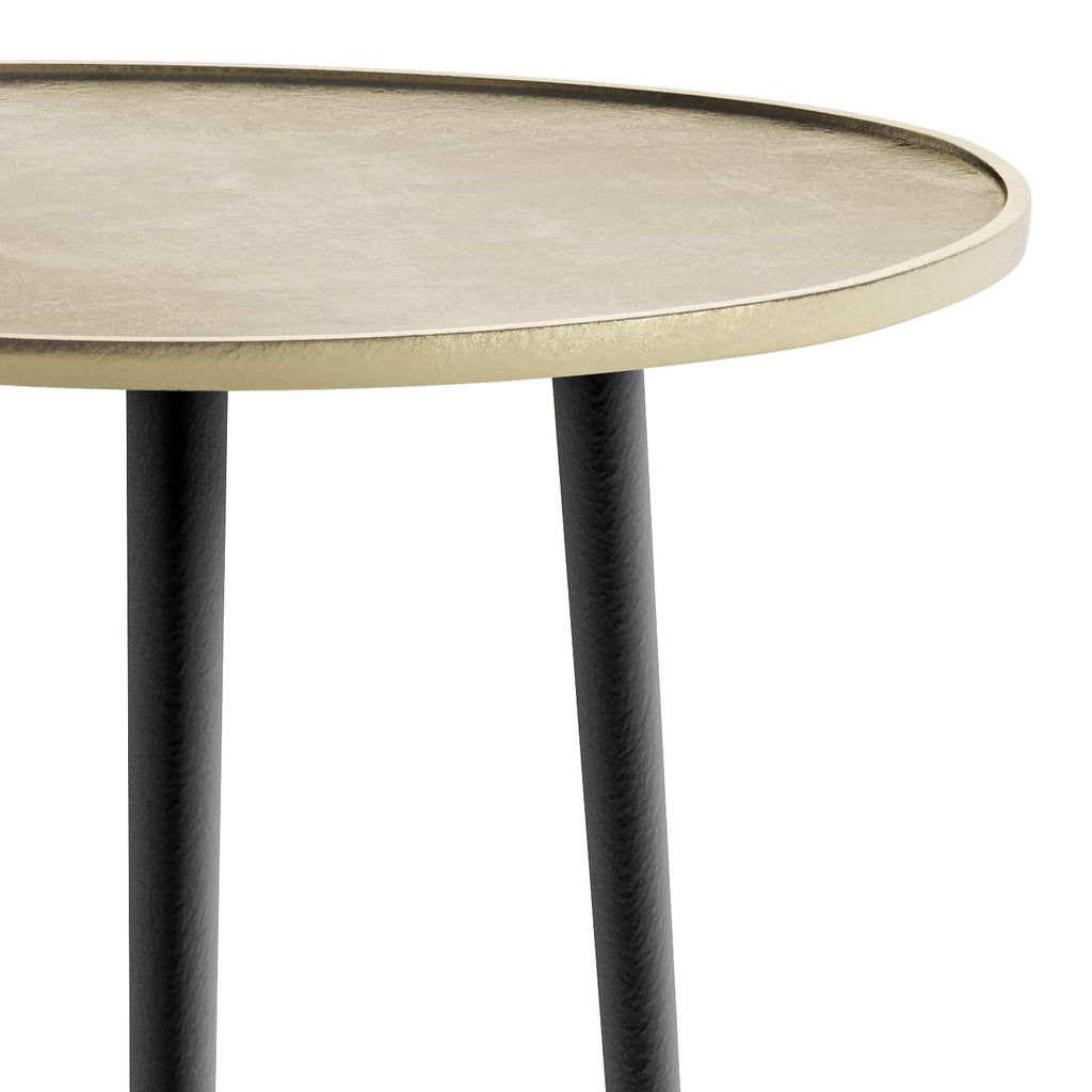 SIMPLIHOME Tanner Mid Century Modern 19 Inch Wide Metal Side Table in Gold, For the Living Room and Bedroom