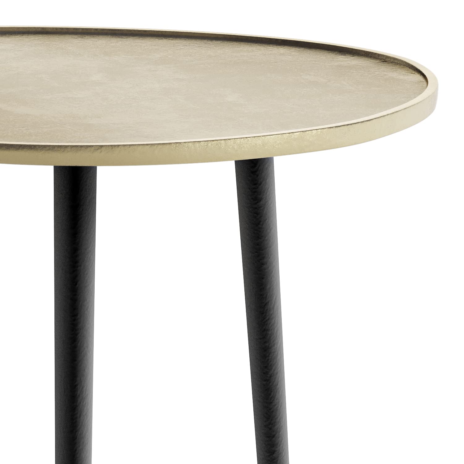 SIMPLIHOME Tanner Mid Century Modern 19 Inch Wide Metal Side Table in Gold, For the Living Room and Bedroom