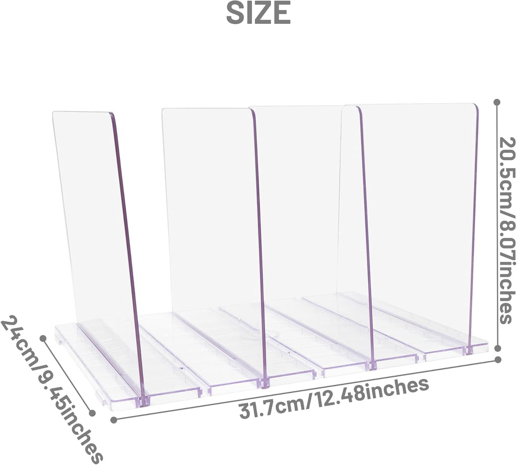Skiennix Gift Bag Storage Organizer - Clear Acrylic Design with Adjustable Shelf Divider | 1 Pack