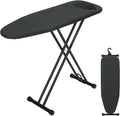 RAINHOL Ironing Board - Compact Full-Size 43x13 with Heat-Resistant Silicone Pad | Easy Storage & Adjustable Height - Black