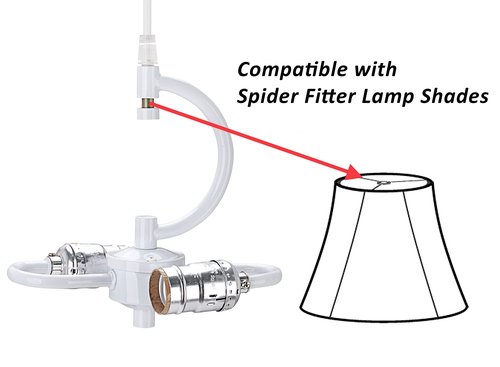 Aspen Creative 21044-2B, One Plug Pendant Conversion Glossy White Swag Light KIT, 2 Light