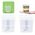UMETASS 1Gal Clear Square Bucket with Airtight Lids, BPA-Free Food Storage Container for Kitchen Pantry, Meal Prep, Snack, Rice, Flour, Pet Food - Transparent Bucket with Scale Marks (2x4 Qt, 2x1 Qt)