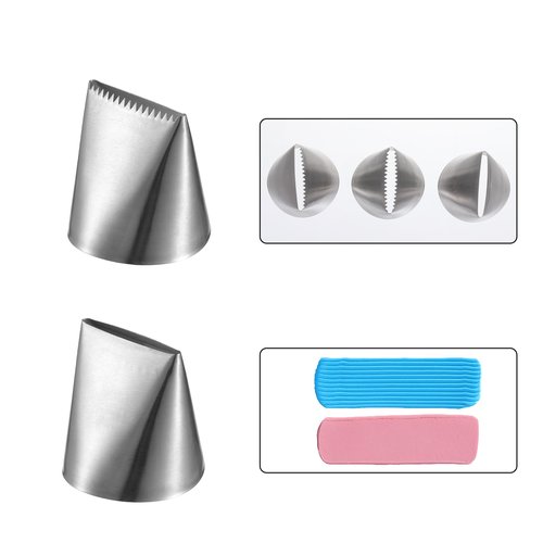 3 Pcs Large Piping Tips Set, Stainless Steel Large Frosting Tips, Pastry Tip, Cake Decorating Tip for Cupcakes Pastry Fondant Cakes Decorating