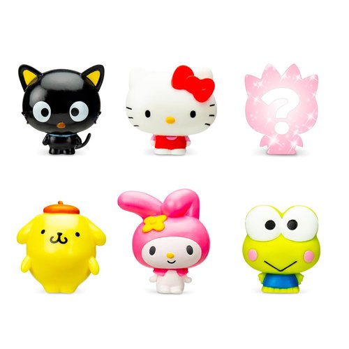 Hello Kitty Blind Ball Party Favors - Bundle of 4 Mash'Ems Blind Box Mini Figures Plus Stickers, More | Mystery Figurines for Kids, Boys, Girls
