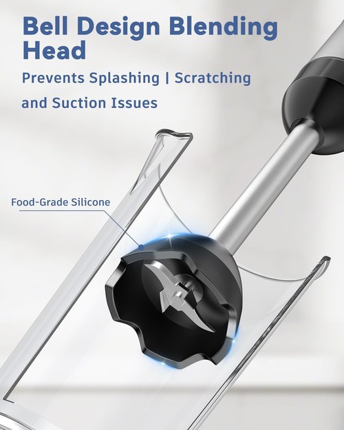 LINKChef 7-in-1 Immersion Blender - 800W Hand Blender with 20 Speeds, Turbo & Accessories for Smoothies, Soups, Baby Food