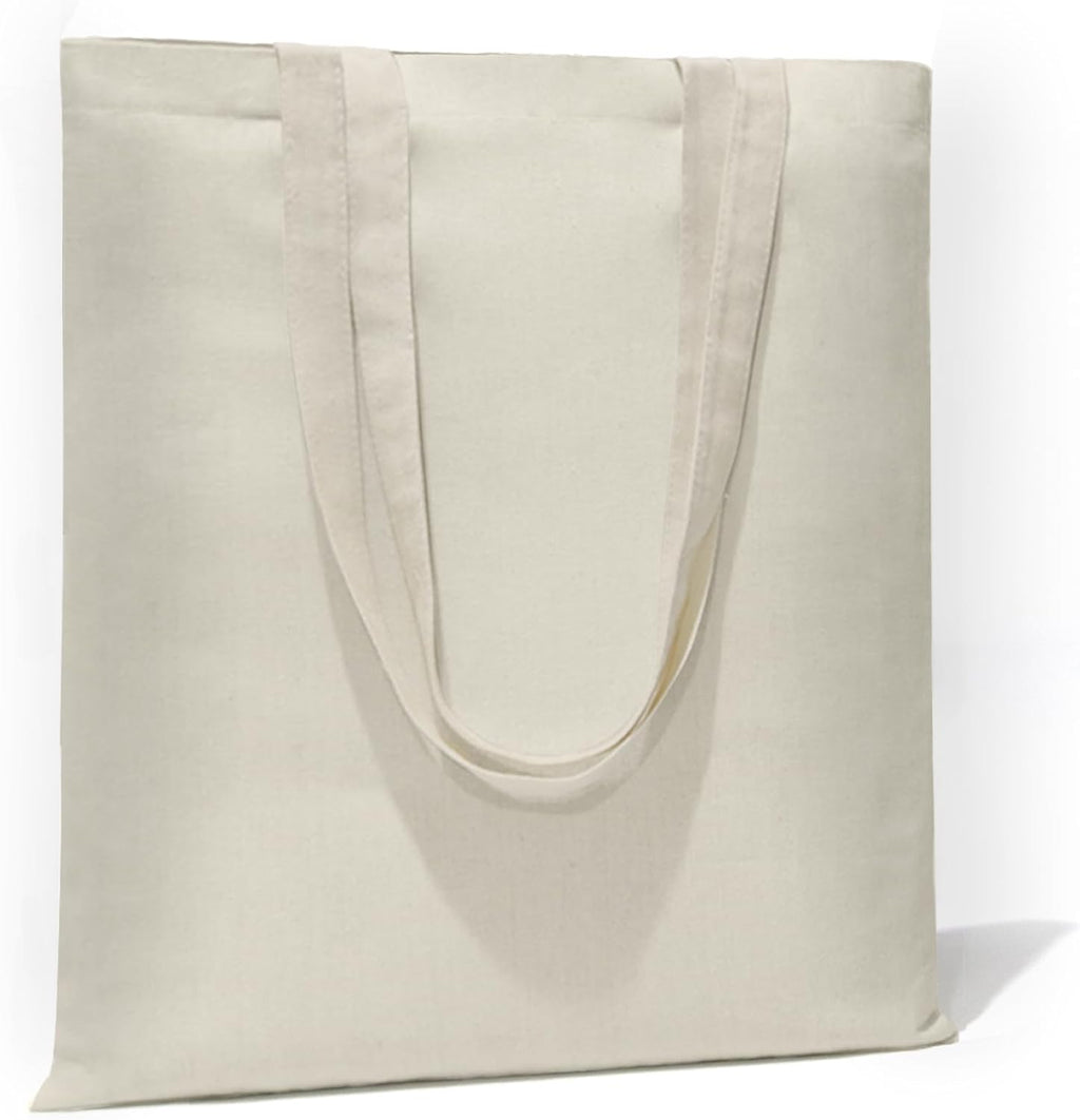 Skiennix Canvas Tote Bags - Reusable Blank Shopping & Grocery Bags | 6, 12, 24, 48 Pack Options