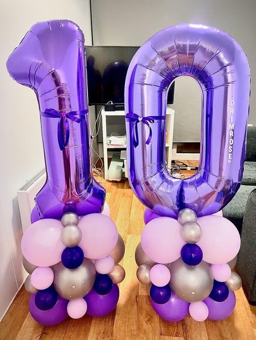 Happy 25th Birthday Decorations - 40 Inch Purple Foil Number 25 Balloon for Women’s Celebration