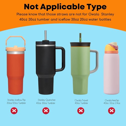 ALINK Clear Replacement Straws - Reusable 6 Pack for Stanley 20oz & 14oz Tumblers | Dishwasher Safe & BPA Free