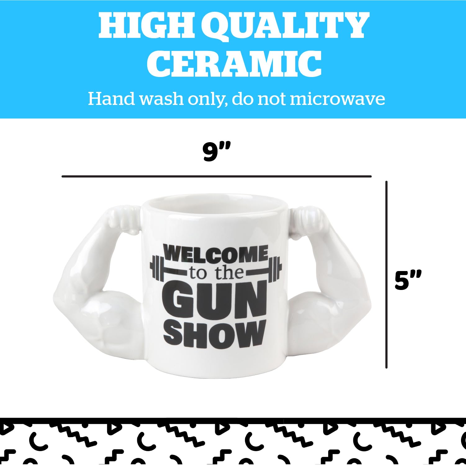 BigMouth Inc Welcome to the Gun Show Coffee Mug - Funny Coffee Mugs for Dad - Great Gag Gift and Gifts for Gym Lovers