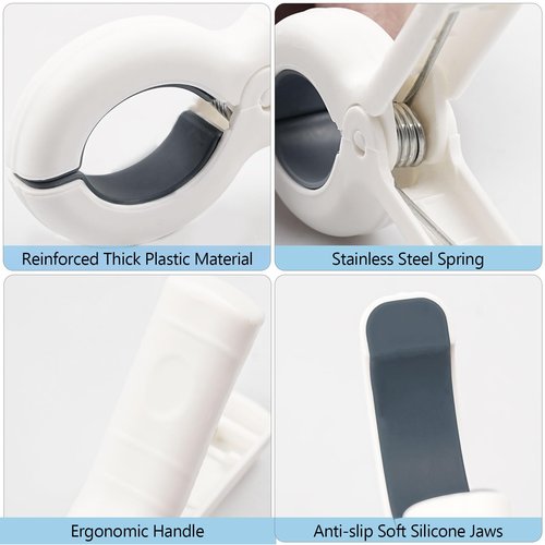 8 Pcs Beach Towel Clips for Beach Chairs, Towel Holder for Beach Chair Pool Chair on Cruise, Jumbo Size Heavy Duty Clothes Pins, Beach Chair Clips to Keep Your Towel from Blowing Away (White)