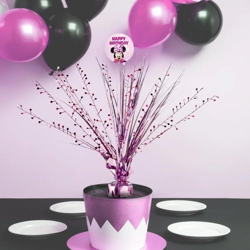 Spray Plastic Centerpiece - 18" | 1 Pc., Minnie Mouse Forever, Pink