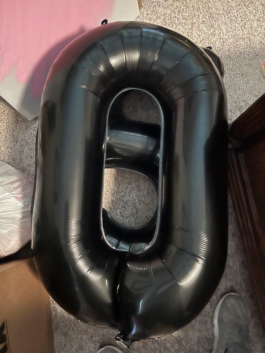 Smlpuame 40-Inch Black Number Balloon 0-9 | Large Helium Foil Balloons for Birthday & Wedding Celebrations