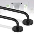 Ruiony 2 Pack Magnetic Curtain Rod for Metal Doors, French Door Curtain Rods Adjustable from 17 to 30 Inch, 3/8 Inch Diameter, Magnetic Cafe Curtains Rod, No Tool and Easy Installation, Black