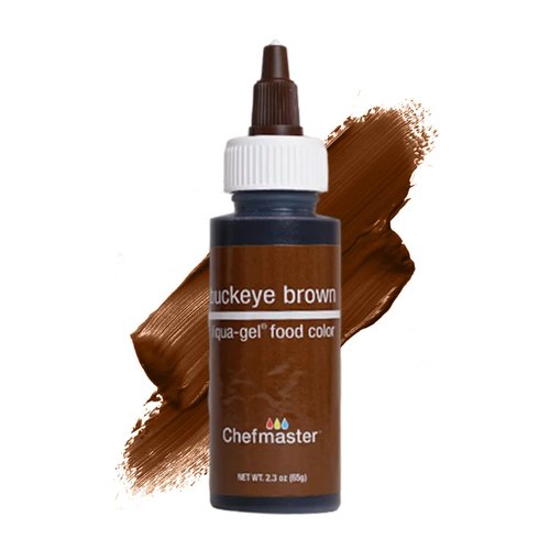 Chefmaster Buckeye Brown Liqua-Gel® Food Coloring - Vibrant, Professional-Grade Dye for Icing & Fondant | 2.3 oz