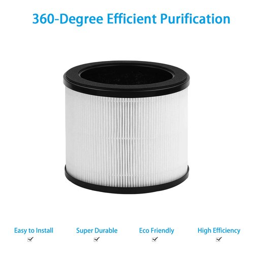 360° Air Purifier Filter for Bionaire BAPF361 - HAPF360 Type J Replacement Filter Compatible with Holmes HAP360W, 2 Pack