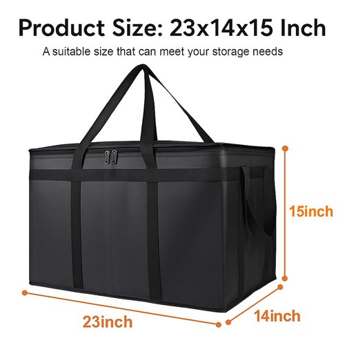 Bodaon Insulated Food Delivery Bag - 3-Pack XXXL Pizza Cooler | Thermal Carrier for Catering & Travel