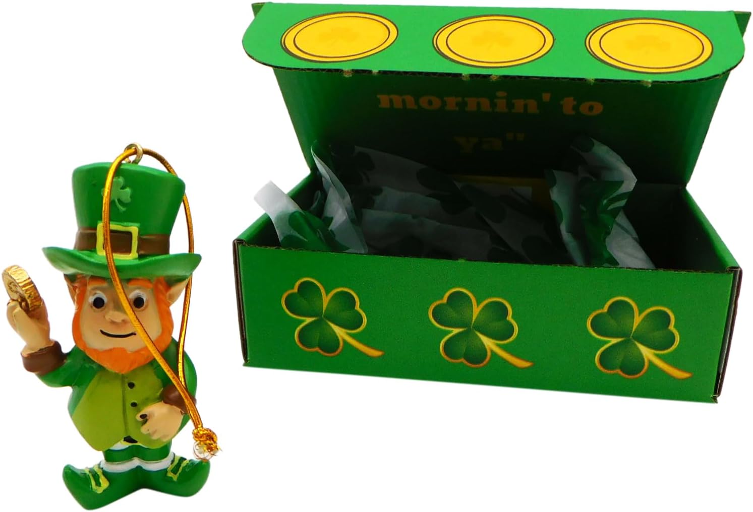 Westmon Works Leprechaun Ornament Gift Set - Handpainted Irish Legend Figurines | Holiday Decor Boxed