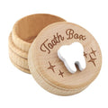 Xunboo Wooden Tooth Fairy Box Dropped Tooth Keepsake Storage Box for Boys and Girls Cute Lost Tooth Holder Toddler Teeth Case (1 Piece)