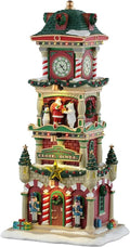 Lemax Village Square Clock Tower - Battery-Operated Lighted Building | #55320