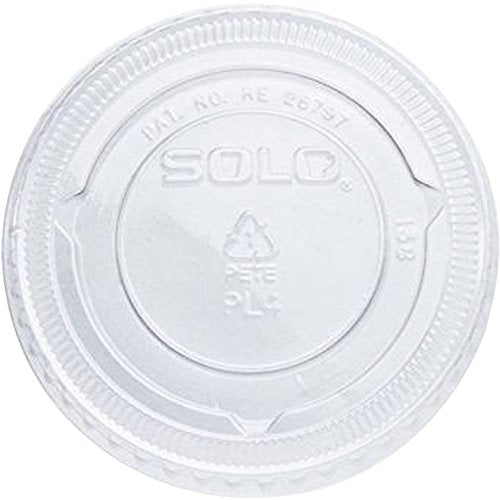 Solo PL4N Clear Portion Container Lid - Fits 3.25-5.5 oz, 0.3", Clear (Case of 2500)