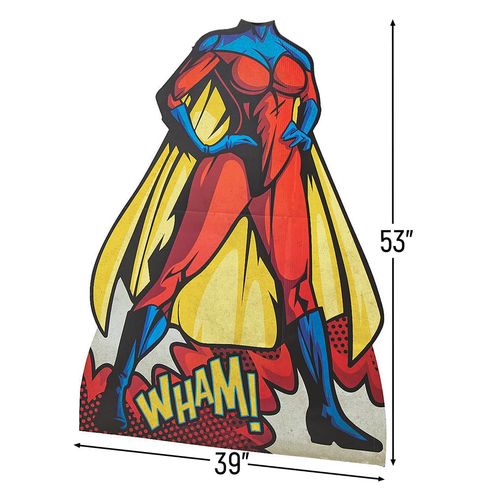 Female Superhero Cardboard Stand in Photo Stand-Up - Party Photo Booth Supplies