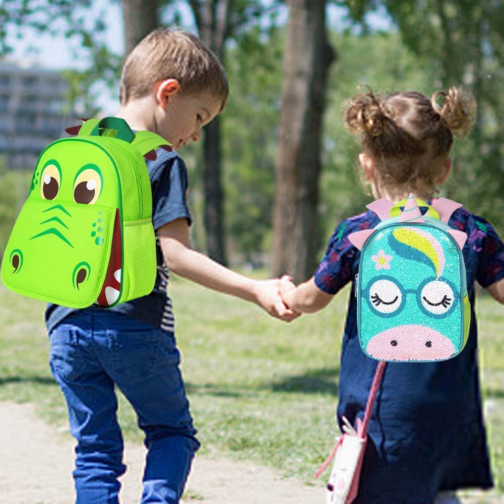 Toddler Unicorn Backpack forr Girls - 13" Water Resistant Kindergarten Bookbag, Cute Preschool Bag for Little Kids