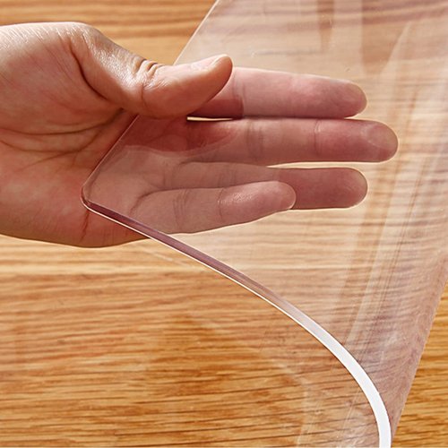 6FT Waterproof Rectangle Vinyl 40x72 inch Table Protector Clear Plastic PVC Tablecloth Cover Office Desk Pad Mat for Meeting Wood Coffee Glass Dining Outside Buffet Tabletop Bar Countertop Protection
