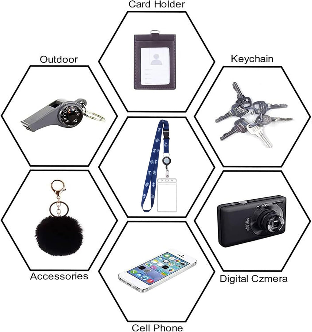 Skiennix Retractable Waterproof Lanyard - ID Badge Reel Holder with Detachable Buckle | Cruise Essentials (4 Colors)