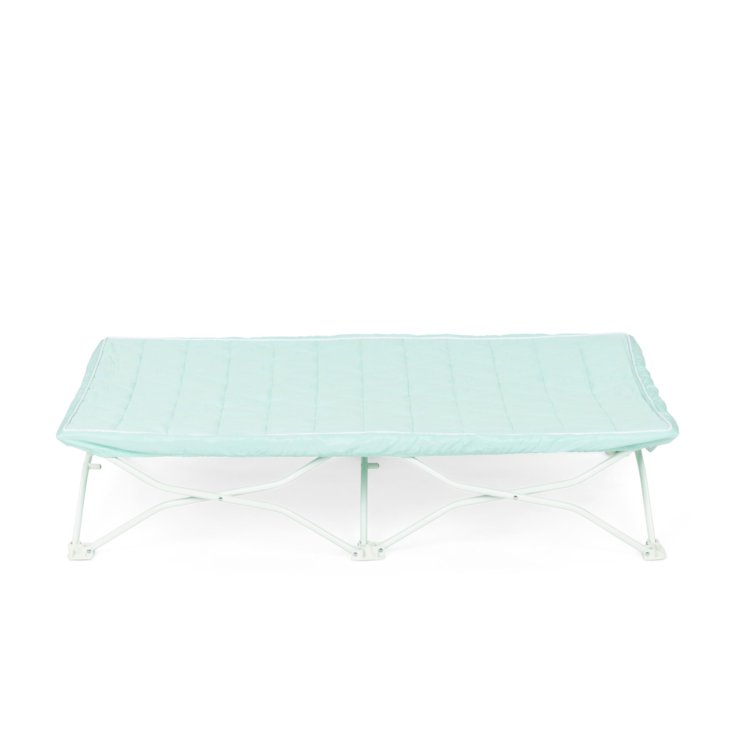 Regalo My Cot® Portable Toddler Bed with Fitted Sheet, Foldable Kids Travel Bed & Camping Cot, Includes Washable Quilted Sheet, 48” x 24.5” x 9”, Seafoam