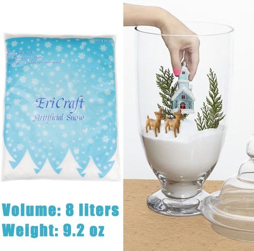 Artificial Snow - 8 Liters of Realistic Decorative Snow for Crafts & Holiday Decor