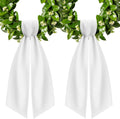 Skiennix Wreath Sash - 2Pcs White Embroidery Blanks for Monogramming | Perfect for Home, Party & Wedding Decor