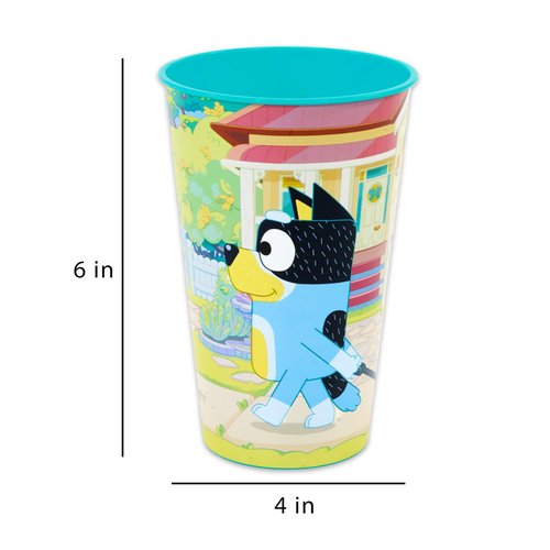 Bluey Reusable Tumbler Cup Pack - Themed Party Favor 6 Piece Bundle with 24 Oz Cups Measuring 6" Tall Plus Stickers, More | Bulk Bluey Water Tumblers