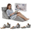Axelrod Orthopedic Bed Wedge Pillow Set - 4PCS Adjustable Foam for Back, Neck & Leg Pain Relief | Grey