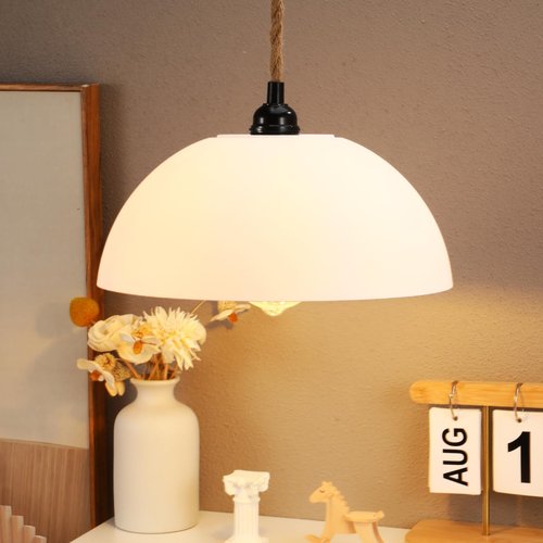 Kichvoe 2Pcs Plastic Mushroom Lamp Shade Replacement: 1.65" Hole Globe Dome Lampshade, Light Fixture Cover for Pendant, Fan, Wall Sconce, Chandelier & Floor Lamp