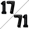 GOER 17th Birthday Balloons - Jumbo 42 Inch Foil Helium Decorations | Sweet 17 Party Decor (Black)