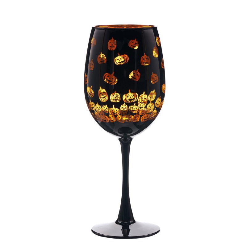 Halloween Two Tone Wine Glass - Pumpkin Design