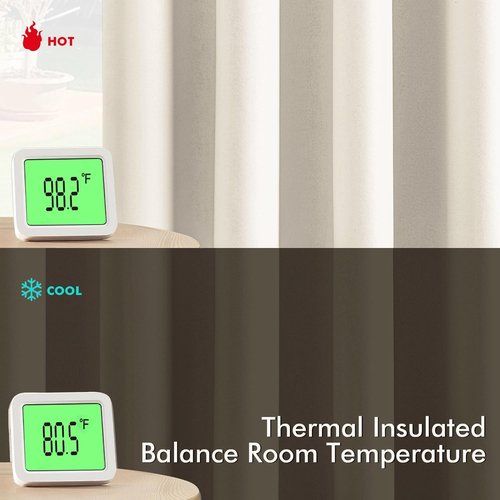 MIULEE Blackout Curtains - Thermal Insulated Room Darkening Drapes | 72-Inch Beige & White Panels