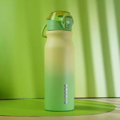 BJPKPK 25oz Insulated Water Bottle - BPA-Free Stainless Steel, Leak-Proof, Black Leopard Design