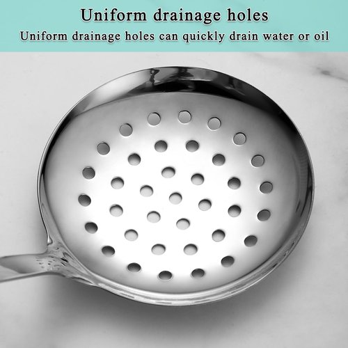 Berglander Kitchen Skimmer Slotted Spoon - Stainless Steel Spider Strainer for Straining Pasta/Cooking/Frying, Durable Rust-Resistant Kitchen Utensils Skimmer Ladle
