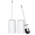 Toilet Brush & Holder Set, 2 Pack Toilet Brushes for Bathroom with Holder, Lightweight Plastic Handle, Space Saving for Storage, Deep Cleaning, Drip-Proof, Easy to Assemble