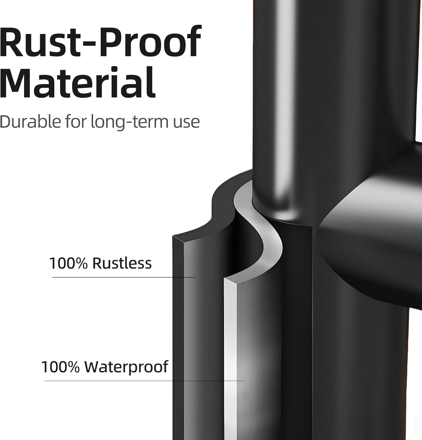 Skiennix Free Standing Toilet Paper Holder - Rustproof Metal Stand with Anti-Slip Base & Top Shelf | Black